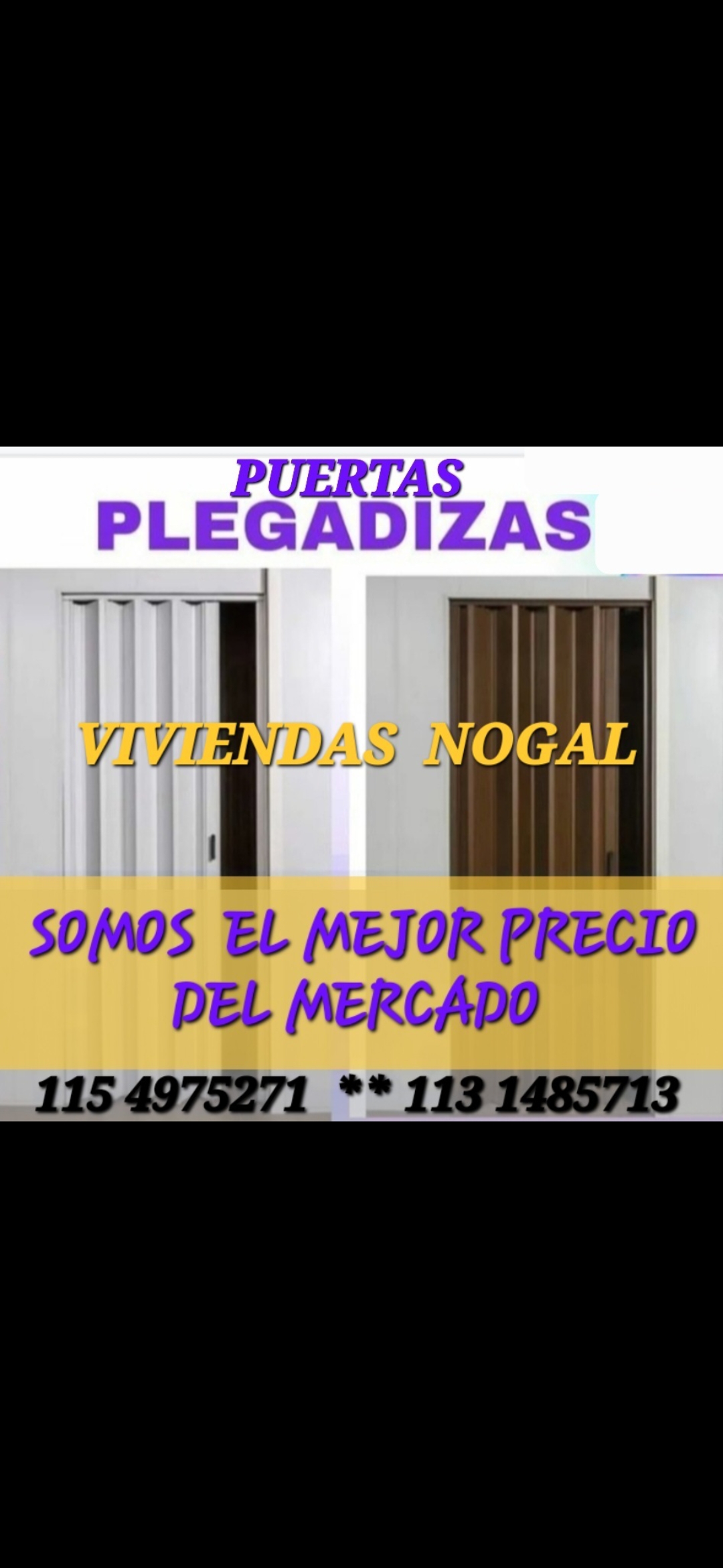 PUERTAS PLEGADIZAS  6MM  70 x 2